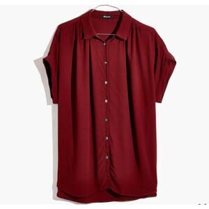 Madewell Central Drapey Shirt Dusty Burgundy Women 2X